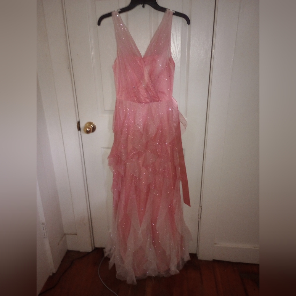 Teeze Me Coral Pink Ombre Corkscrew Dress